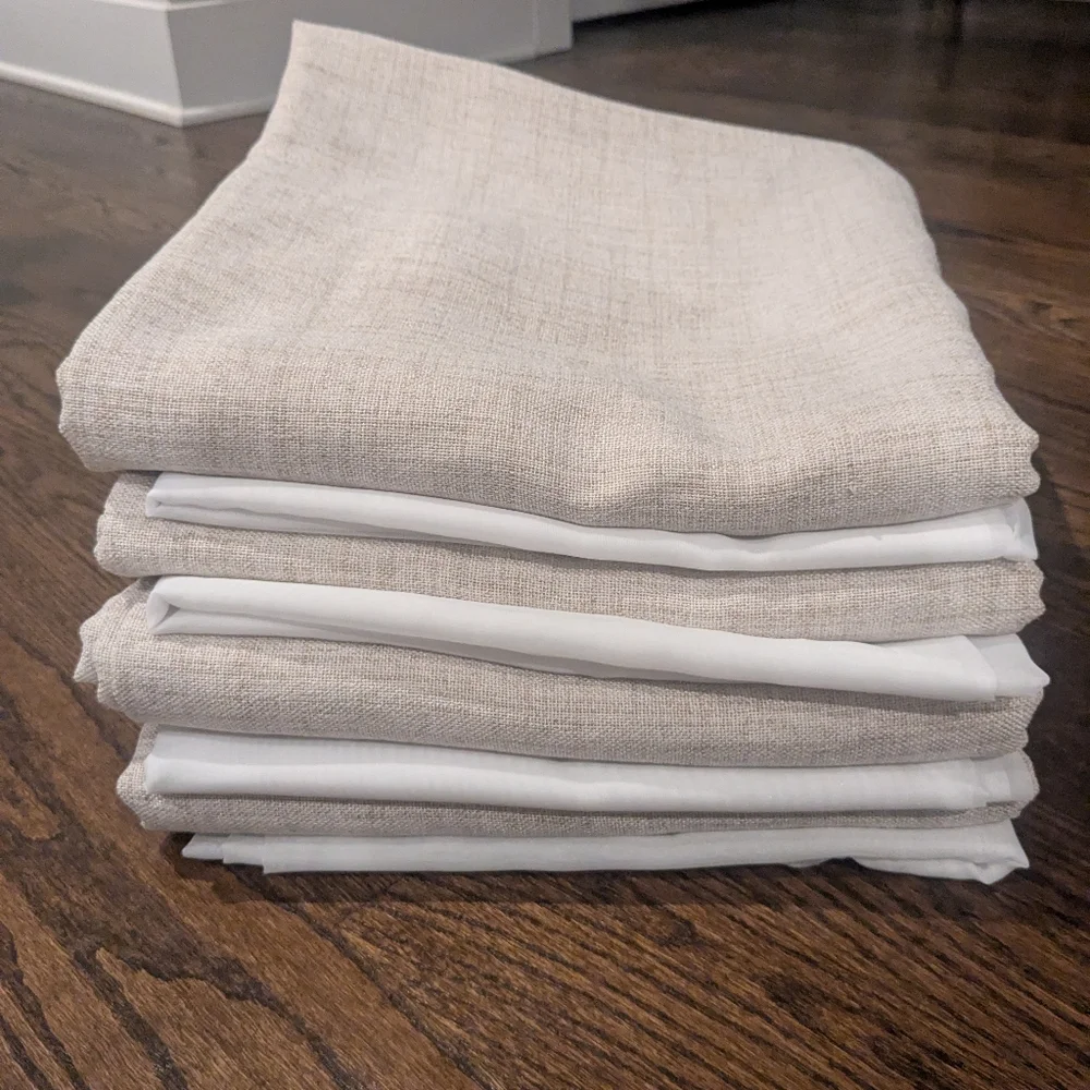 8 Panels Elegant Cream And White Curtains 96 In Long